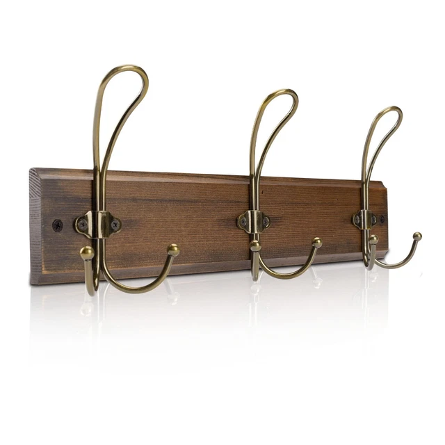 Vintage Rustic Wall Mounted Coat Rack with 3 Hooks