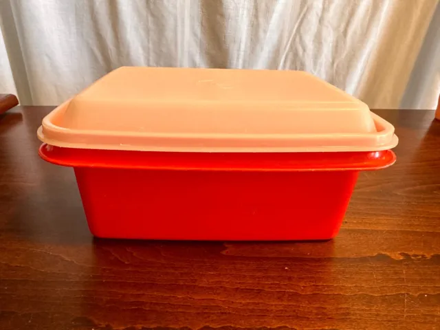 Tupperware Freeze & Save Ice Cream Keeper red/orange Container 1254 With Seal