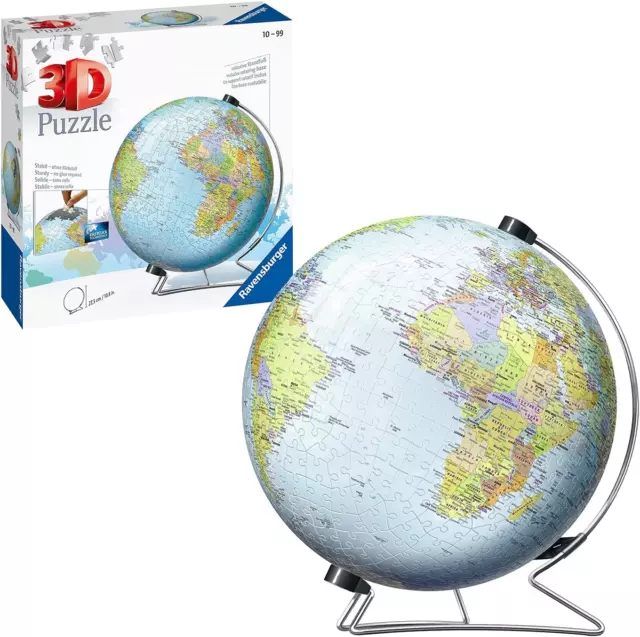 PUZZLE 3D RAVENSBURGER World Globe su supporto a V per adulti e bambini età  - EUR 24,95 - PicClick IT