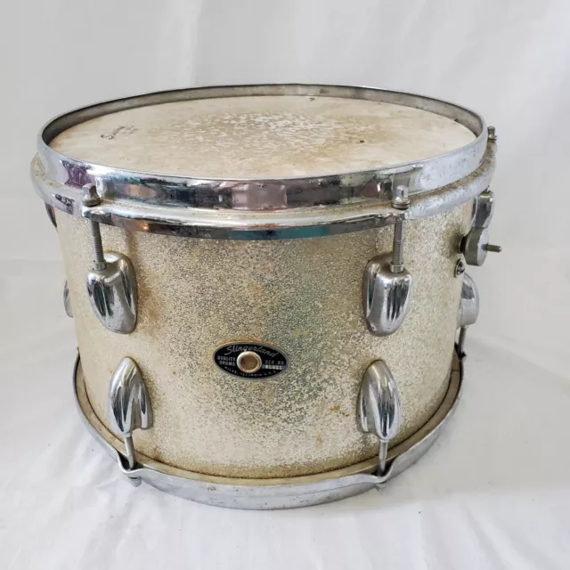 Slingerland 12x8 Rack Tom Silver Sparkle Niles Badge Vintage