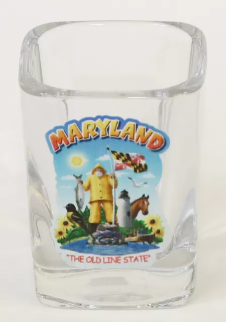 Maryland State Montage Square Shot Glass Shotglass