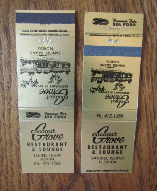 Animal Lobster Matchbooks: Coconut Grove Restaurant (Sanibel Island, Florida) F1