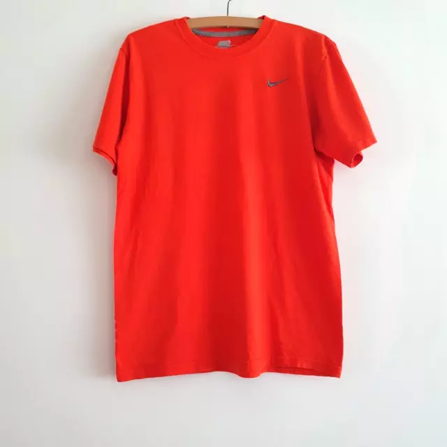 NIKE Orange Logo Regular Fit Short Sleeve Cotton T-Shirt Mens Size M