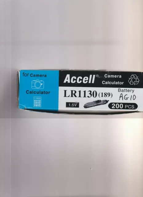 Accell AG10 LR1130 Batteries Twenty 10-pack Cards Qty. 200