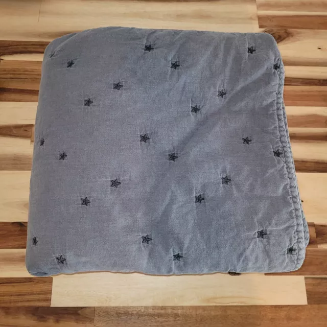 Pottery Barn Kids Blue Stars Baby Crib Nursery Bed Skirt 100% Organic Cotton