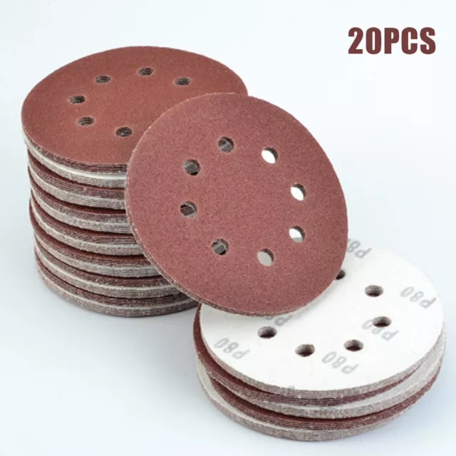 Premium Quality 125mm Round Sandpaper 20pcs Discs Assorted Grits Included