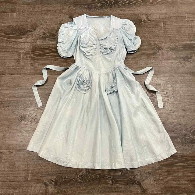 Antique Dress Costume Light Blue 30’s /40’s Era