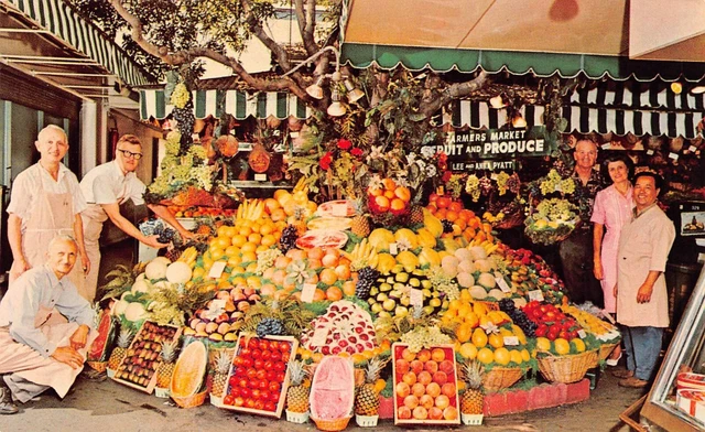 Glendale CA California Hollywood Farmers Market 1960s Downtown Vtg Postcard Y7