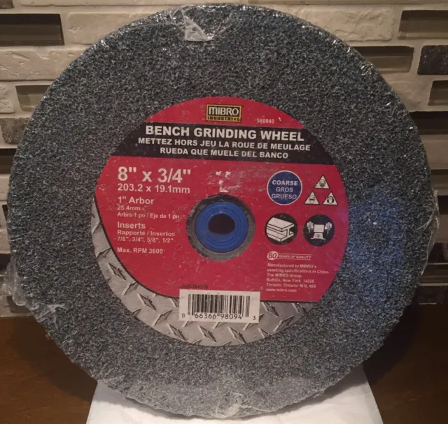 Mibro 8” x  3/4 “ coarse Bench Grinding Wheel