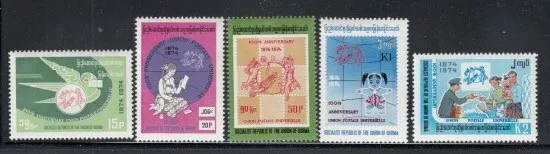 BURMA Universal Postal Union Centenary MNH set