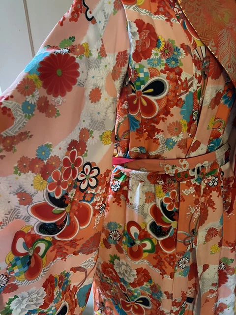 Gorgeous Ceremonial Silk large girls /small womans kimono, obi, sash Tsukuri 8