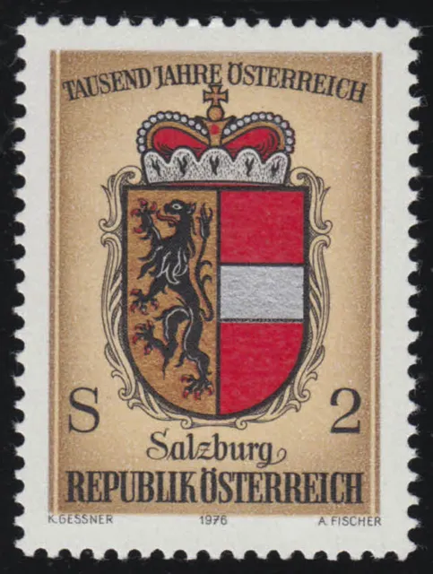 1528 aus Block 1000 Jahre Österreich, Wappen Salzburg, 2 S postfrisch **