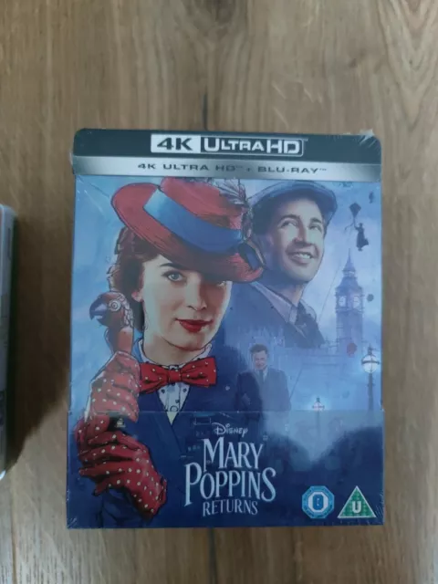 Mary Poppins Returns BLU RAY STEELBOOK ZAVVI NEUF SOUS BLISTER