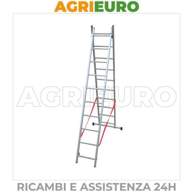 Scala in alluminio telescopica 454cm Facal Stilo 2 rampe a10 gradini allungabile