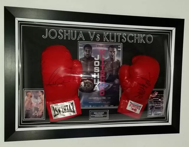 ** NEW Anthony Joshua and Wladimir KLITSCHKO Signed Glove Autographed Display *