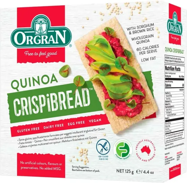 Orgran Mgrain Quinoa Crispbread 125 G