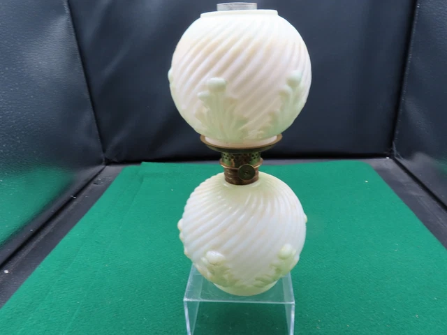 Antique Miniature Oil Lamp Acanthus Leaf Pattern