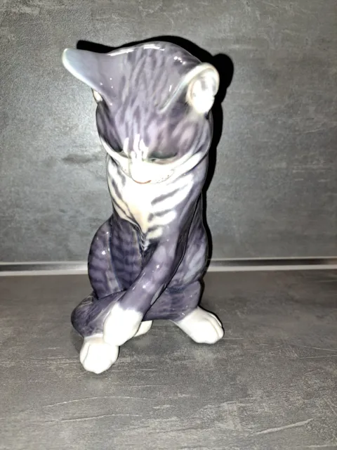 Royal Copenhagen Porzellan Figur sitzende Katze NEUwertig Ca. 20cm