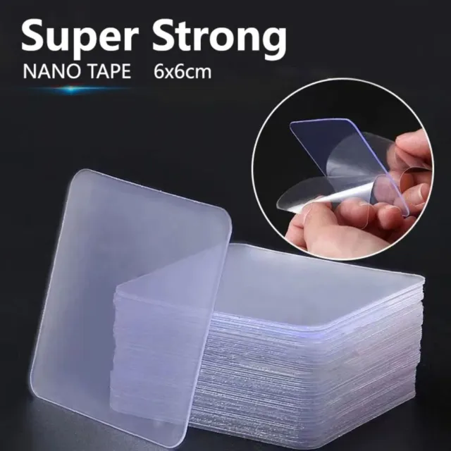 1Pcs, 16.4FT]Double Sided Tape Heavy Duty, Multipurpose Clear and Strong  Mounting Tape, Nano Reusable Transparent Tape- Washable Sticky Strips Adhesive  Tape for Wall Home Office Décor (1, 0.59IN)