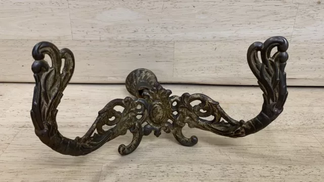 Antique Cast Iron Hall Coat Hat Tree Hooks Victorian Wall Mount