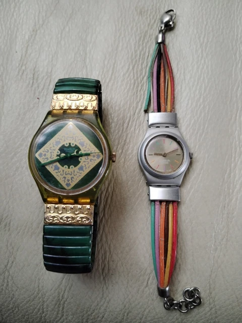 Montre Bracelet Seiko édition Limitée Roland Garros - Parfums Perrier - 1993 - Cuir Vert - Quartz - Vintage Avec Boîte