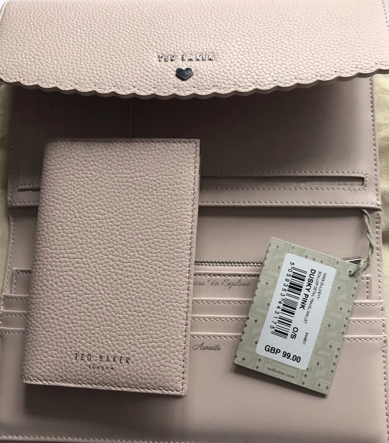 TED BAKER NEW pink leather Travel Wallet purse and passport holder 3 in 1 £64.00 PicClick UK