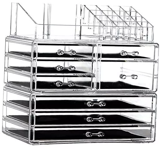 Makeup Organizer And Storage Stackable Extra Large Extra Large 8 Drawers Clear