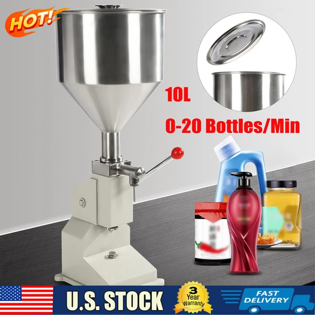 5-50ml Liquid Filling Machine Manual Cosmetic Cream Paste Lotion Filler w/Hopper