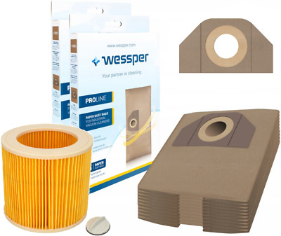 10x sacs aspirateur + 1 filtre pour KARCHER WD3.200 MV3