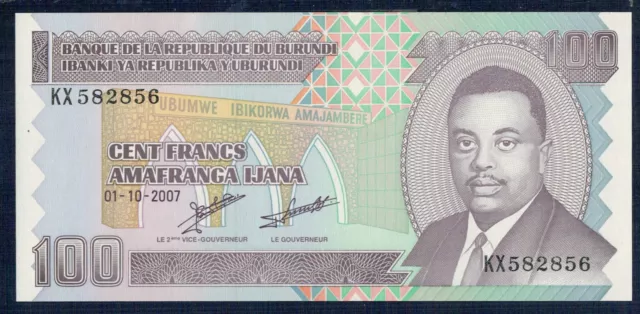 Burundi 100 Francs 2007 P.M. N° 37f Uncirculated Of Print - Gian 7