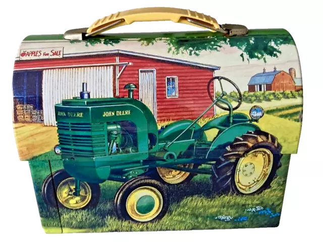 John Deere Tractor Dome Lid Tin Lunchbox 2005 Edward C Schaefer Moline IL