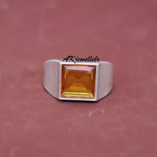 Citrine Gemstone 925 Sterling Silver Ring Beautiful Unique Handmade Ring AK676