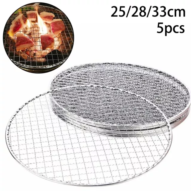 High Quality Round Disposable Wire Net Grill Racks for Barbecue BBQ Set of 5
