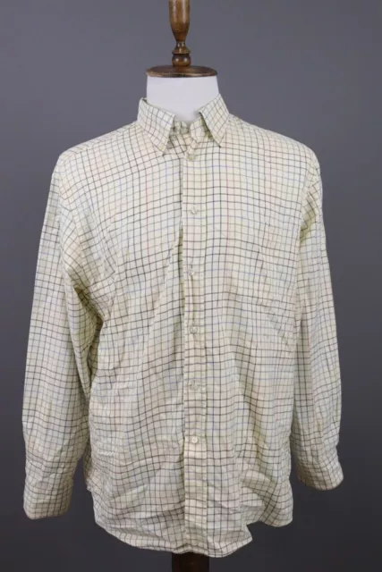 Van Laack Royal Beige Check Long Sleeve Button Up Shirt Size 44 / 17.5