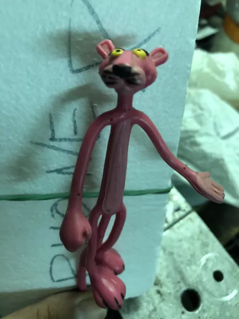 Vintage Pupazzetto Bendable Flexi in Gomma PANTERA ROSA Pink Panther anni 70-80