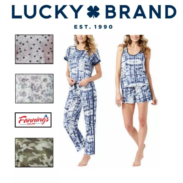 Lucky Brand Ladies' 4 Piece PJ Set | Tank, Shorts, Tee & Pants|  G43