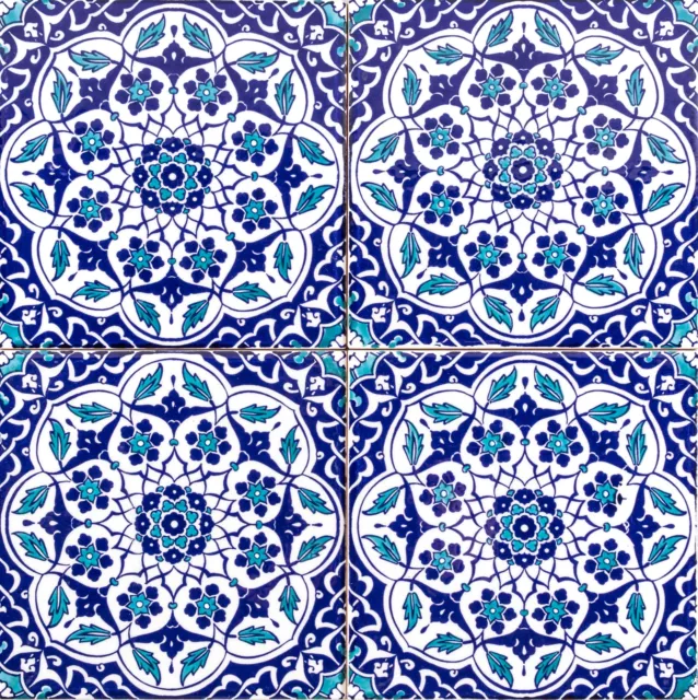 Azulejos Ceramicas Turcas de Iznik Baldosas para bano o cocina 20x20 cm - Taner