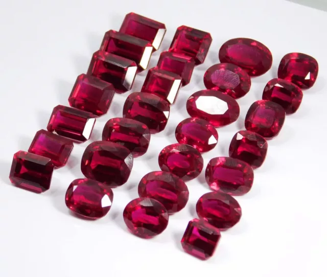 AAA Natural 600 CT+ Mozambique Red Ruby Mix Cut Loose Certified Gemstone Lot