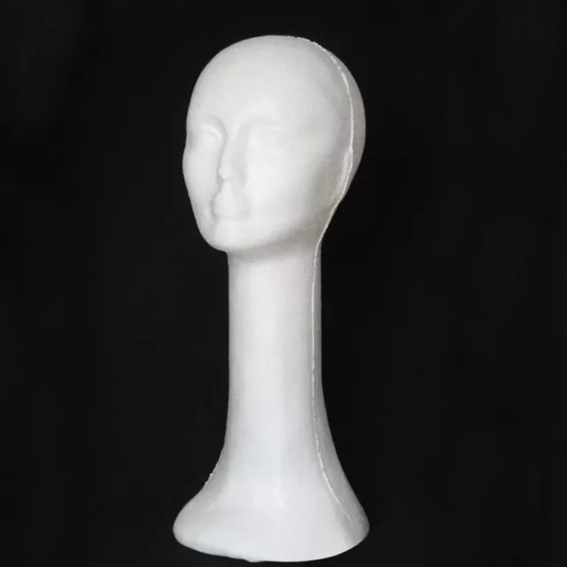 Head Model Stand Abstract Long Neck Women Manikin Head Model Diy Props White