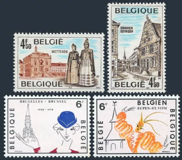 Belgium 1017-1020, MNH. Mi 1959-1962. Tourism 1978. Enghelm, Wetteren, Brussels,