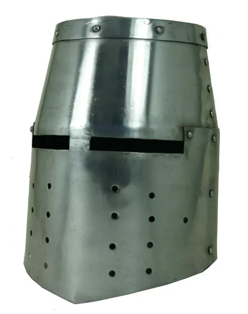 Kreuzritter Topf Helm Visier Larp Mittelalter Reenactment  Rüstung Larp sca R212