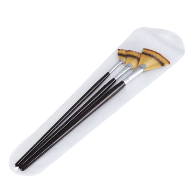 3 pezzi per artisti pennello ventaglio capelli in nylon per pittura ad