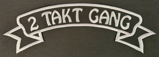 Patch Aufnäher 2 TAKT GANG Rückenpatch RÜCKENSCHLEIFE BIKER MOFA MOPED 143