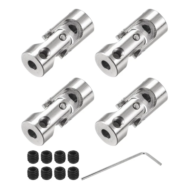 4pcs Rotating Cross Joint Shaft Clutch 3.17mm to 4mm Internal Length L23 x D9