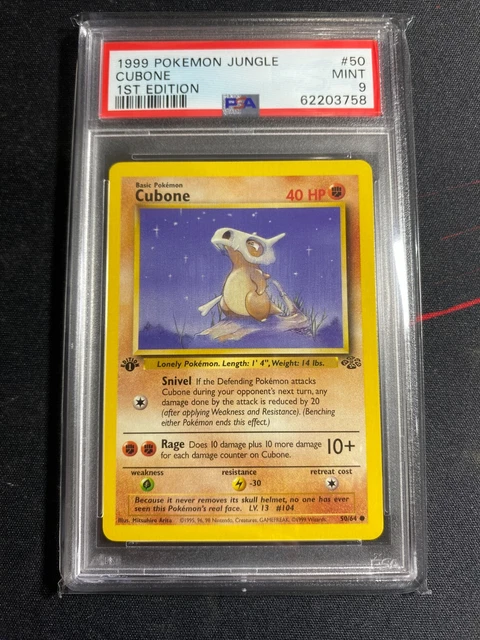 1999 Cubone 1st Edition #50 Jungle Pokemon Card MINT PSA 9