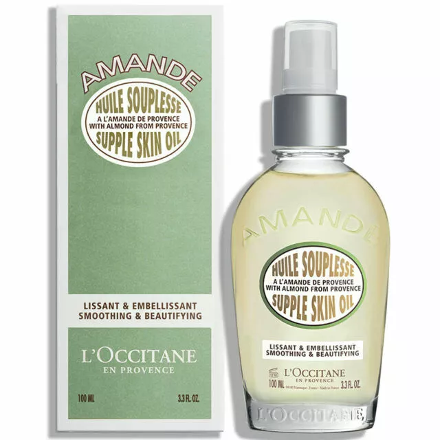 L'Occitane En Provence AMANDE Almond Supple Skin Oil 3.4 oz NIB Moisturizer Oil