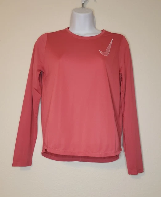 Girls' Nike Dri-FIT One Big Kids' Pink Foam Long Sleeve Training Top Large 14-16