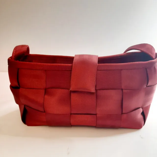 The Original Harvey Small Red Snap Close Tote Shoulder Purse  Seatbelt Bag *READ