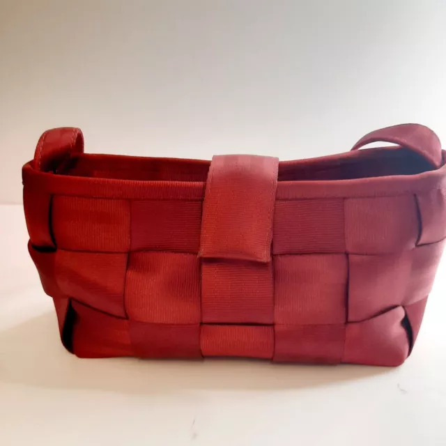 The Original Harvey Small Red Snap Close Tote Shoulder Purse  Seatbelt Bag *READ