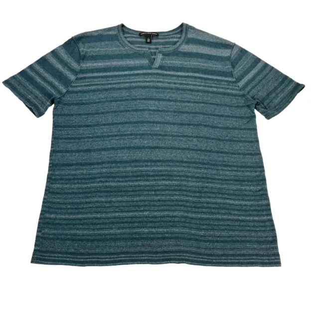 Cotton By Autumn Cashmere Sweater T-Shirt Short Sleeve Women Teal Size-L Cotton